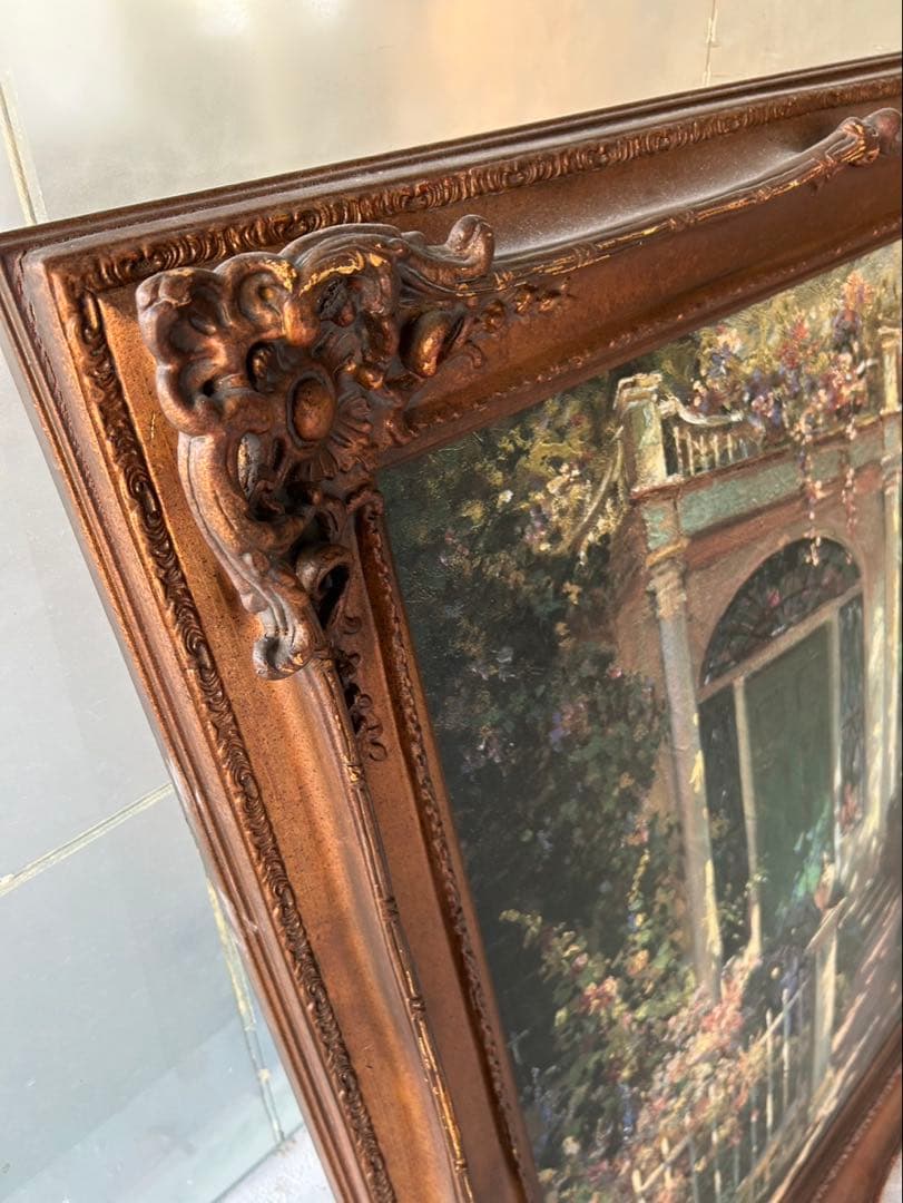 装飾的な風景画 油彩 大きめ