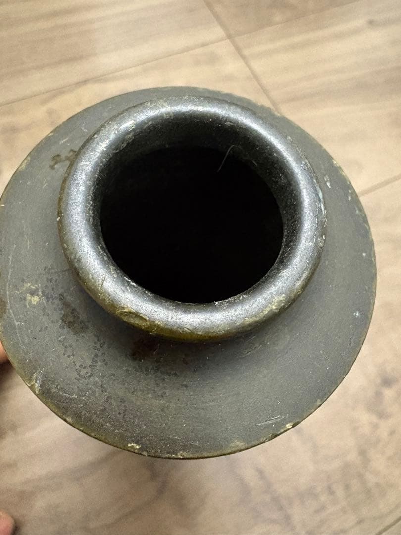 花瓶 銀鑲嵌 古銅製