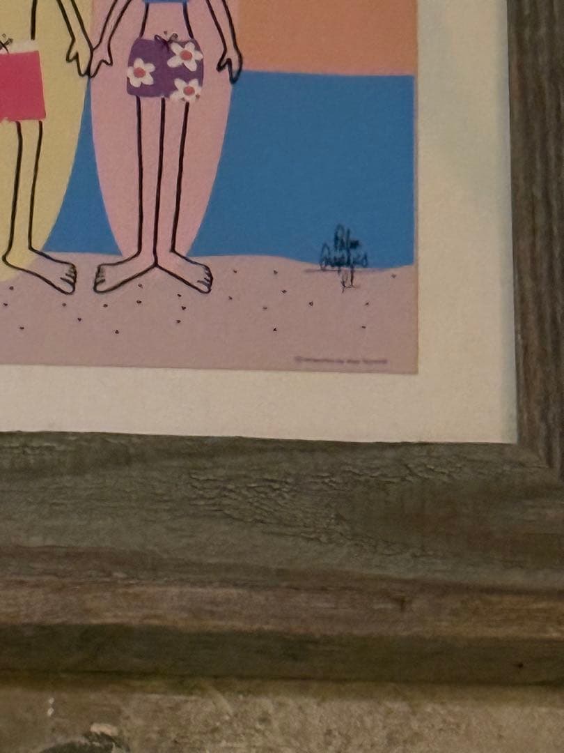 豊田弘治 ALOHA サーフボード イラスト 額入り ハワイアンアート作品