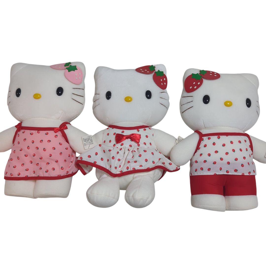 【希少】2002年※ハローキティちゃん❤イチゴキティぬいぐるみ♪3体