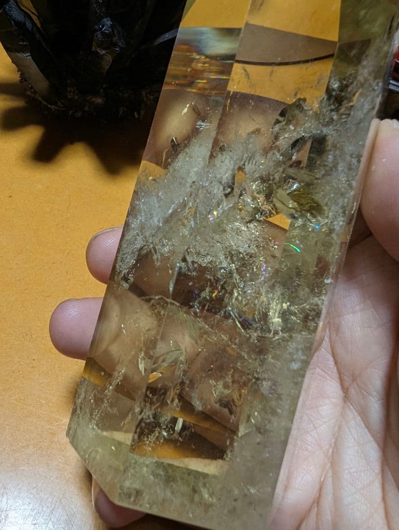 299g 虹　シトリン ポイント クラスター Point 柱 ポイントgi5