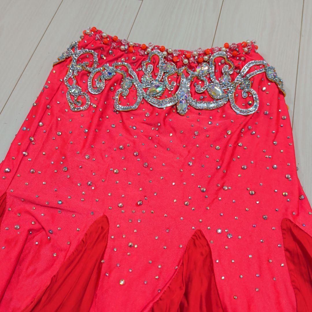 ベリーダンス 衣装 セットアップ オレンジ マーメイドスカート