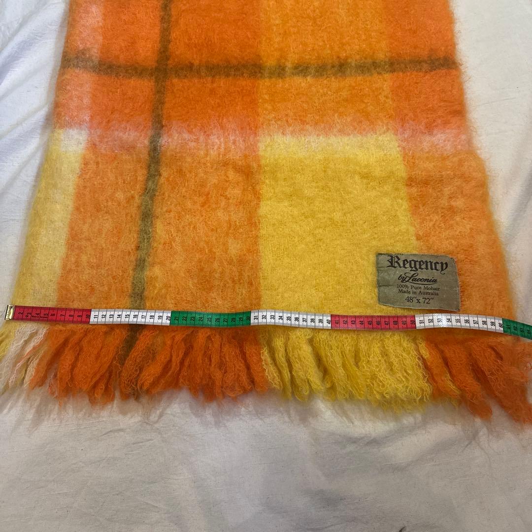 VINTAGE 100% MOHAIR BLANCKET ショール 超肉厚