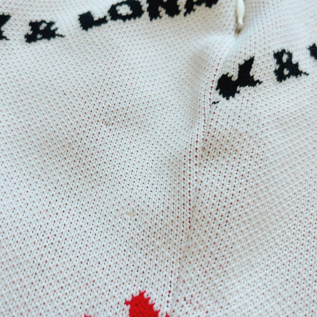 美品　マークアンドロナ　近年　セットアップ　ニット　スカート　柄　裏地付　白