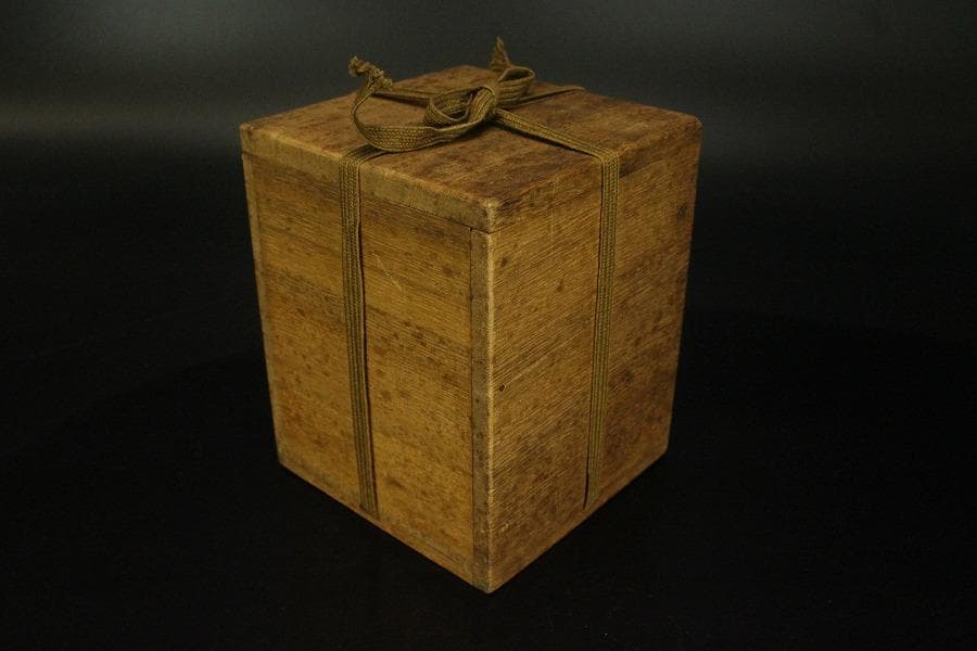 香炉 獅子双耳 三足香炉 金属製 木箱付(メ1186)