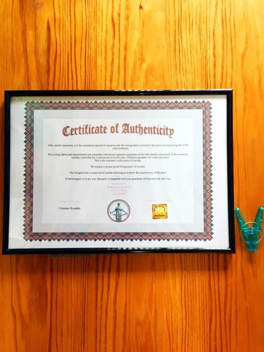 クリスティアーノ ロナウド 直筆 サイン パネル 証明付 ^o^