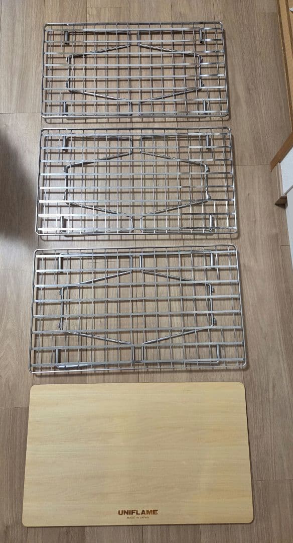 UNIFLAME フィールドラック シルバー 3点 　ウッド天板1点