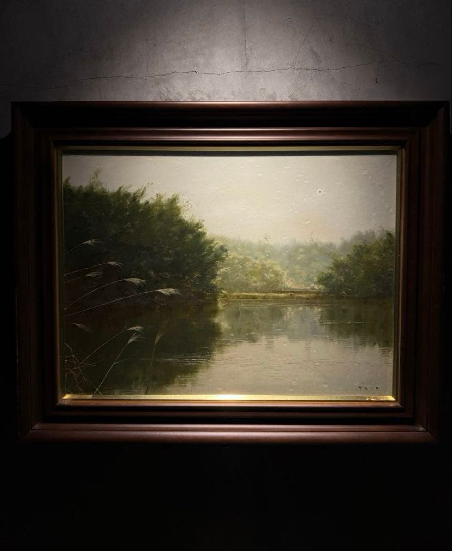 リアリズム　林朝路【あさがすみ】肉筆油彩画