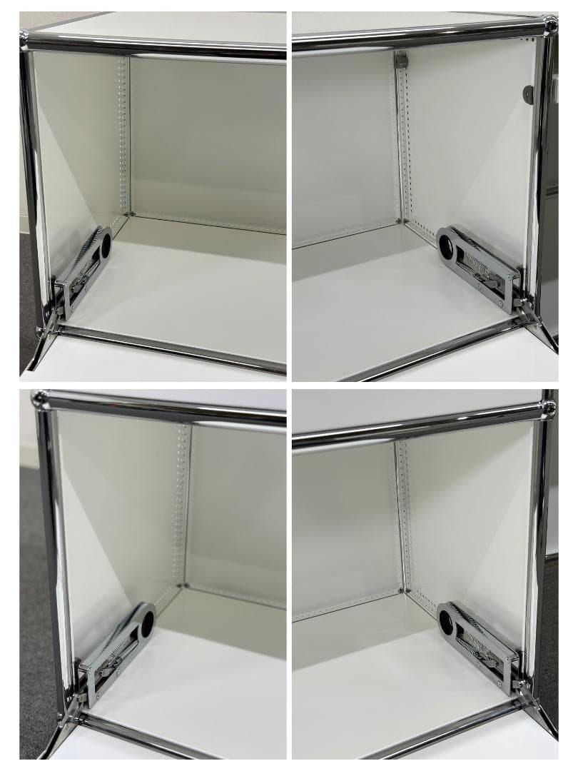 正規品■USMハラー■1列2段キャビネット＆デスク 　キーボードスライダー付　白