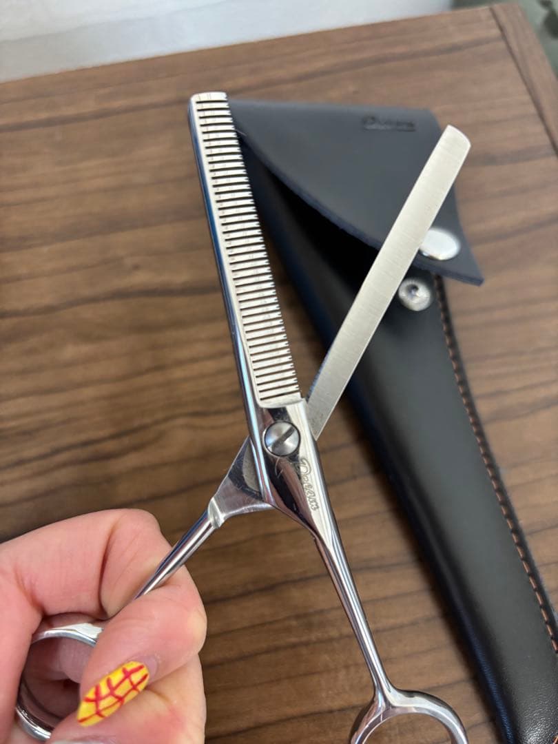 ステンレス製すきバサミ ケース付き