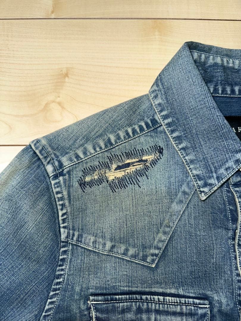 B’z稲葉浩志さん着用 AKMパッチワークウェスタン ストレッチデニムシャツ