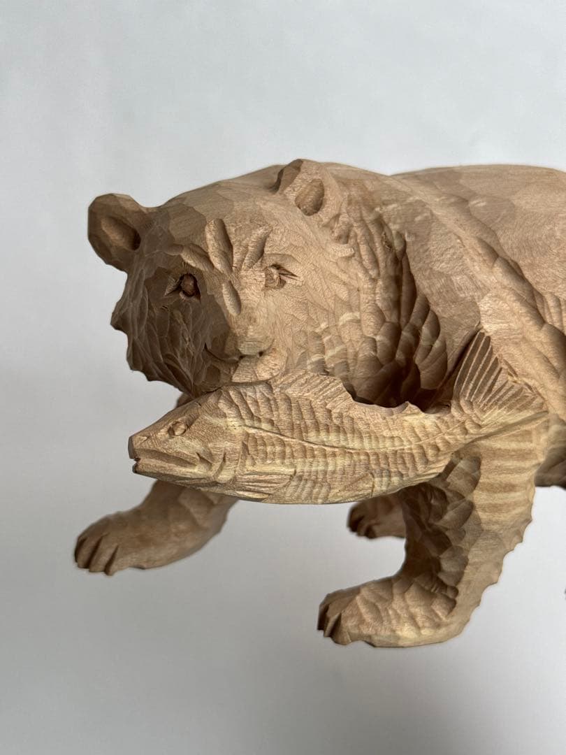 木彫り熊 上西捷敏 民芸品 工芸品 伝統工芸 アイヌ 八雲 レリーフ オブジェ