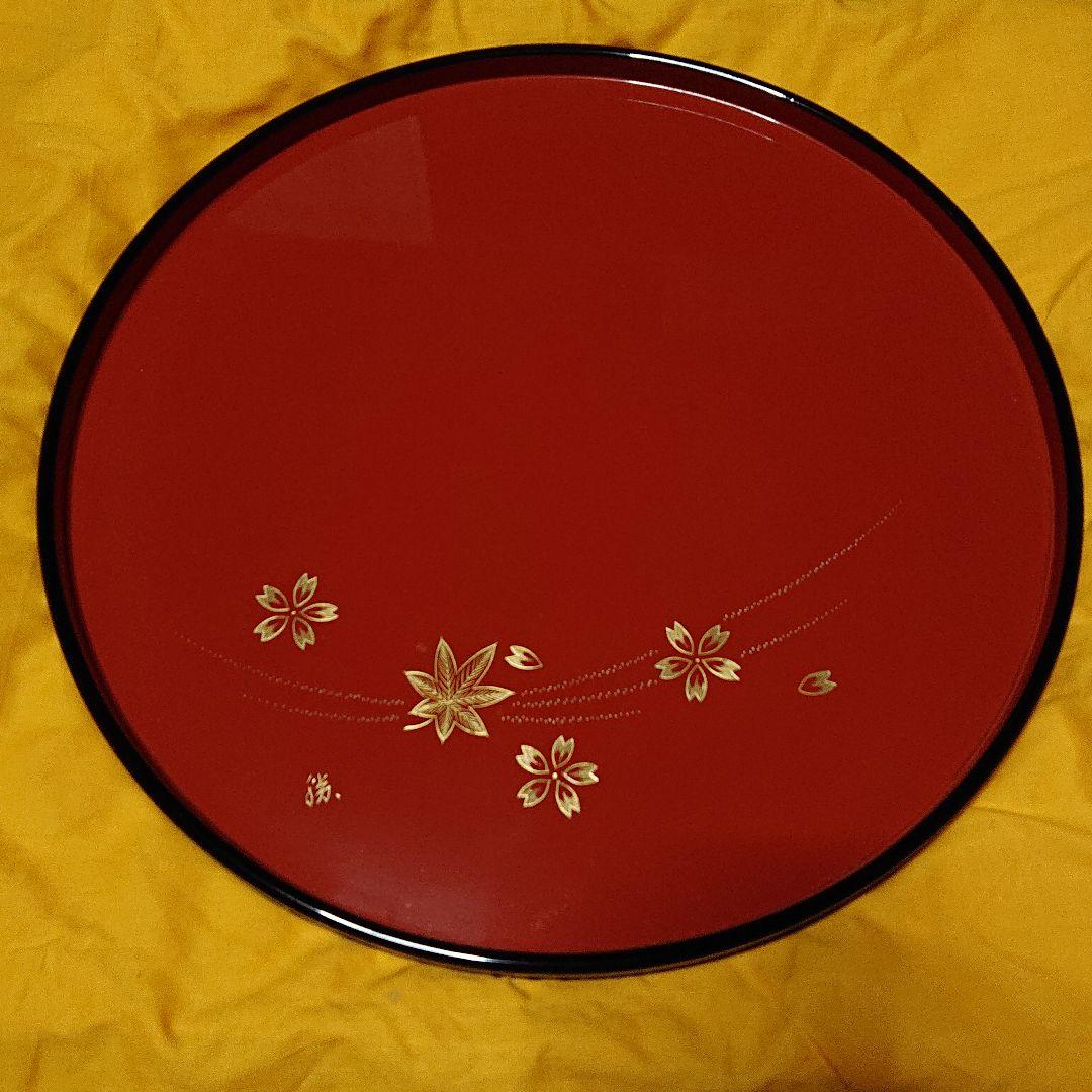 高級輪島塗わじま龍作・丸盆春秋・未使用品☆価格交渉ＯＫ☆