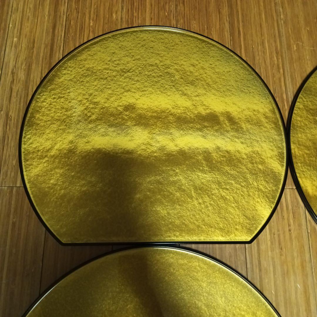 半月両面お膳4枚セット 金のランチョマット ゴールド リバーシブル お正月 お祝