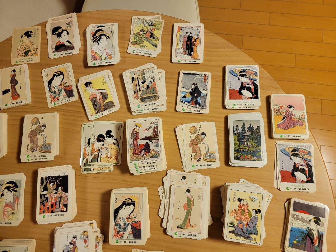 ポケットカレンダー 浮世絵カード 第一勧業銀行宝くじ 美人画錦絵 ヴィンテージ