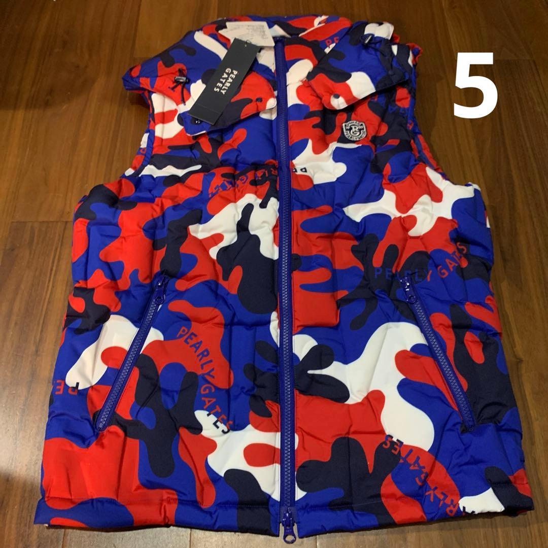 パーリーゲイツ　メンズゴルフウェア　ダウンベスト　トリコロールカラー　カモフラ
