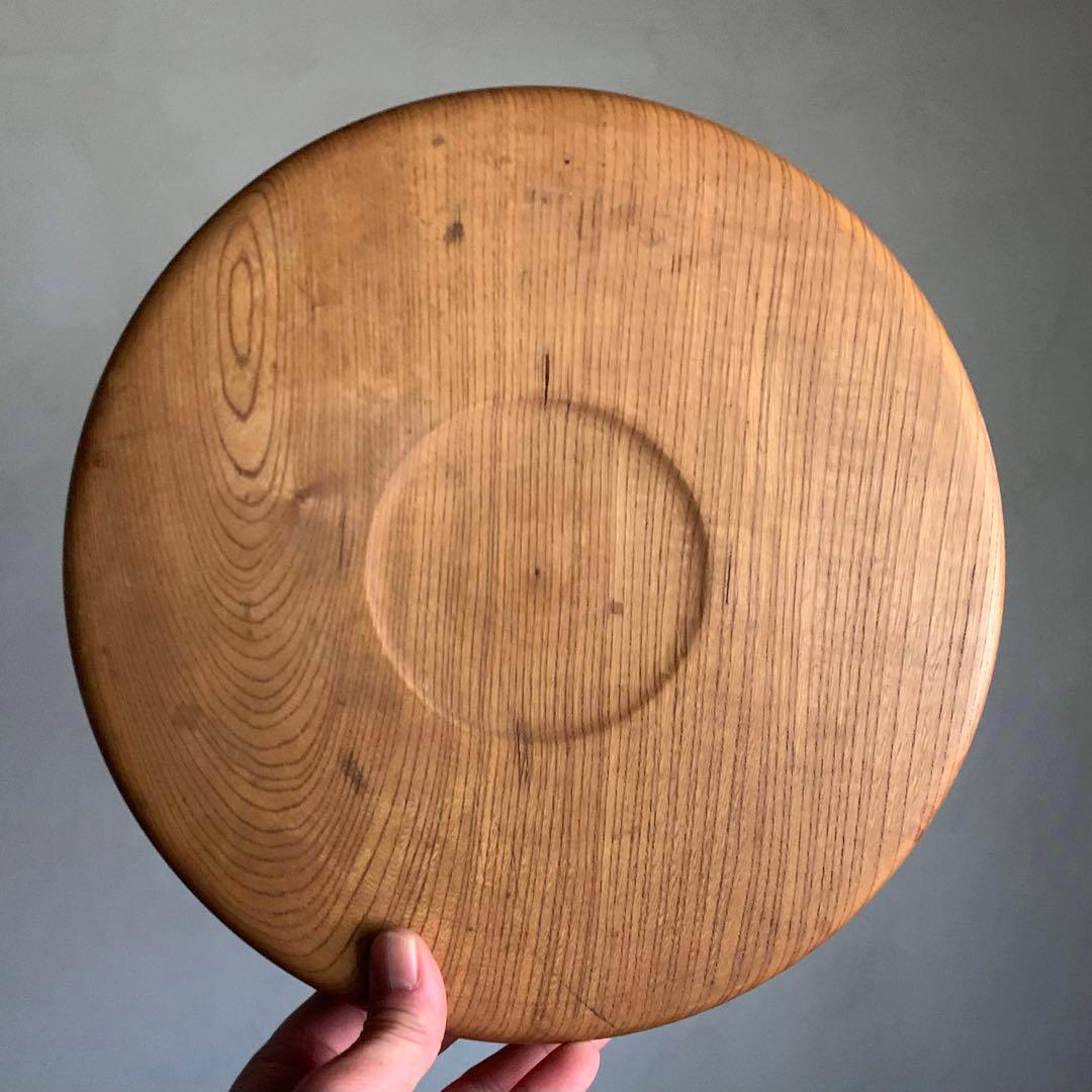 佳き木肌の くりぬき盆 No.5 古道具 アンティーク