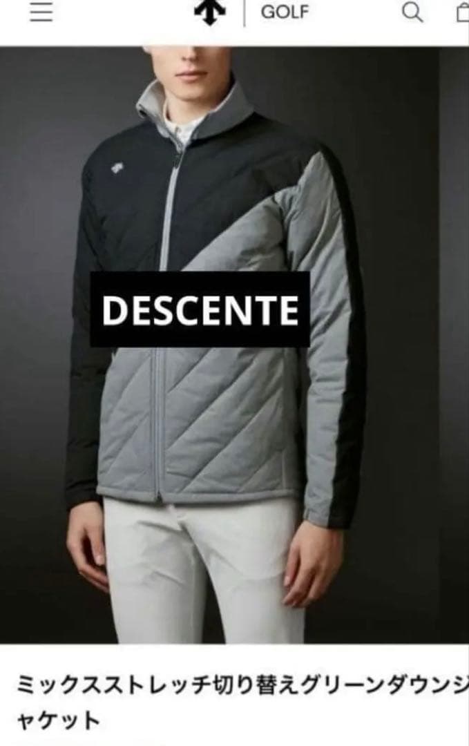 希少DESANT Golf メンズ ゴルフ 高級ダウンジャケット 黒 グレー