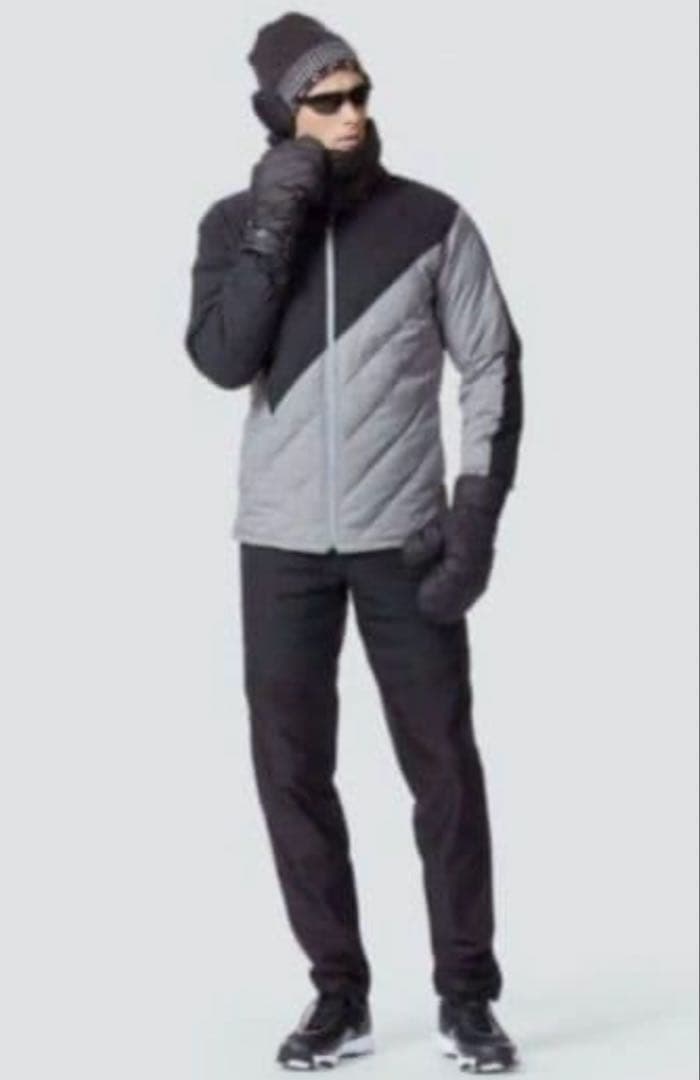 希少DESANT Golf メンズ ゴルフ 高級ダウンジャケット 黒 グレー