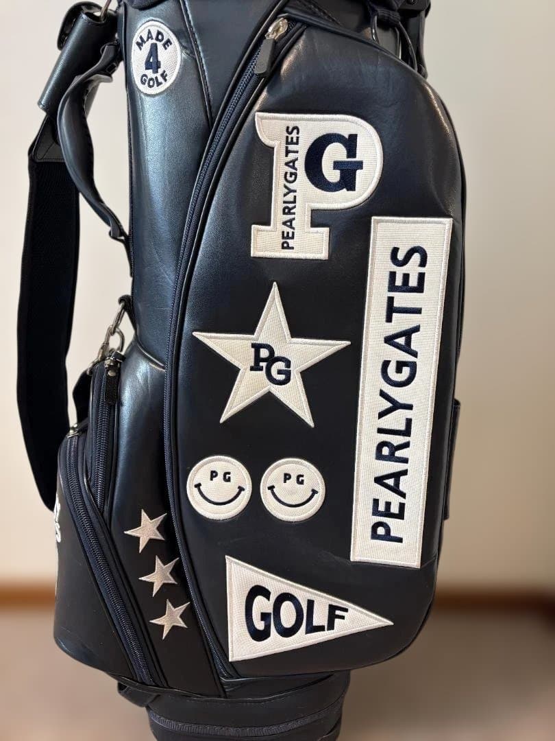 美品 パーリーゲイツ キャディバッグ スタンド式 ネイビー スマイル 89ロゴ