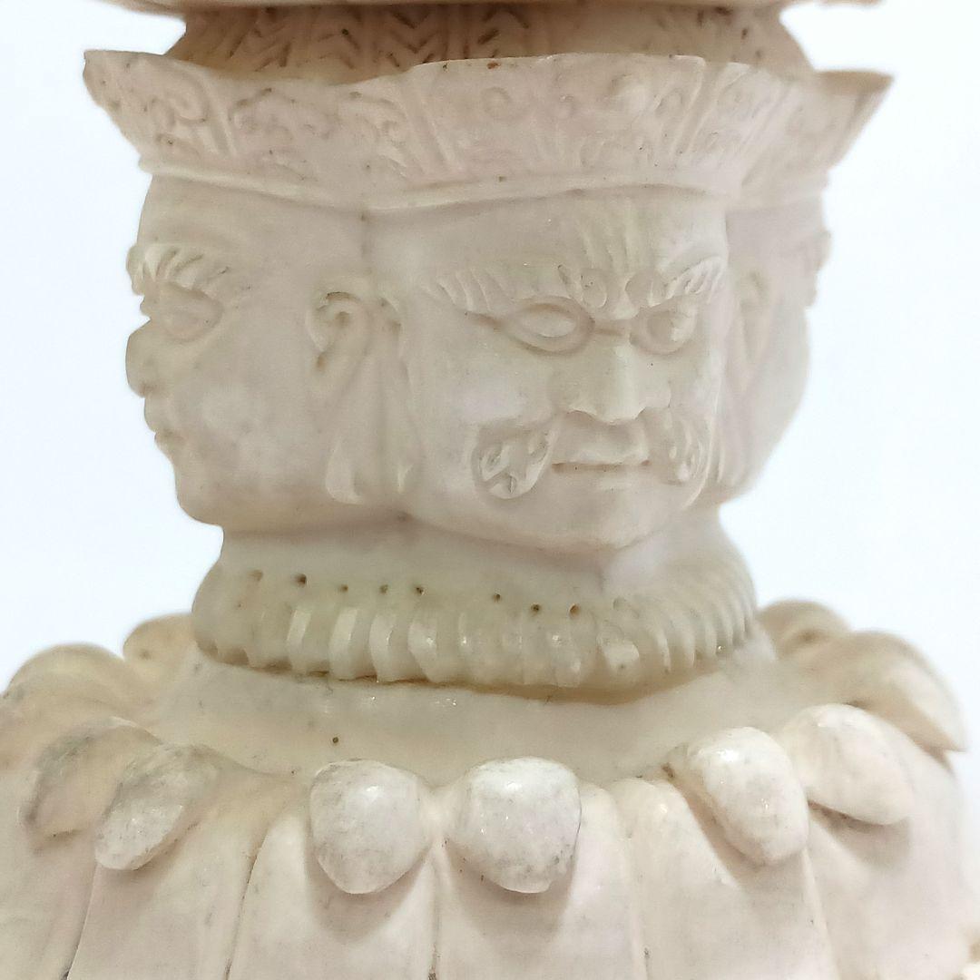 #6 高級彫刻 細密彫り 聖観音像 置物 高さ25㎝ 総重量779.6g