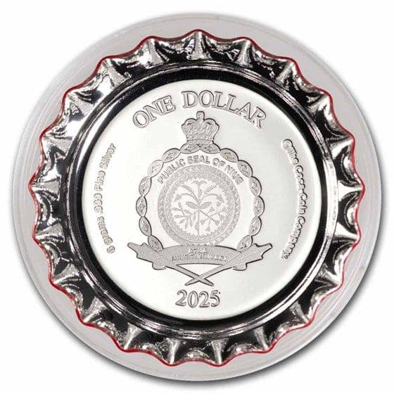 2025年 ニウエ国 コカコーラ ボトルキャップ型 プルーフ仕上げ 純銀 銀貨