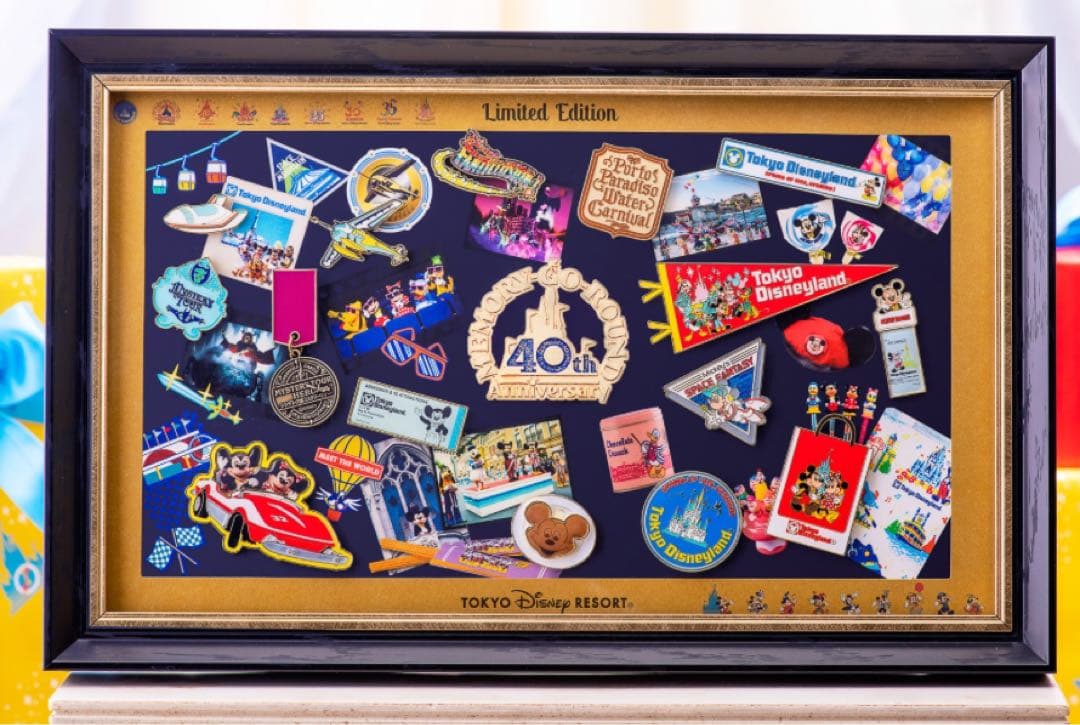 ディズニー40周年 フレーム付きピンバッジセット