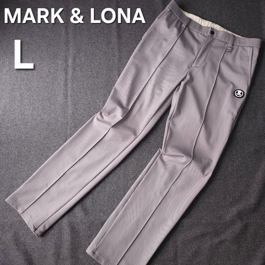 2023年 マークアンドロナ ストレッチゴルフパンツ L グレー スカル ロゴ