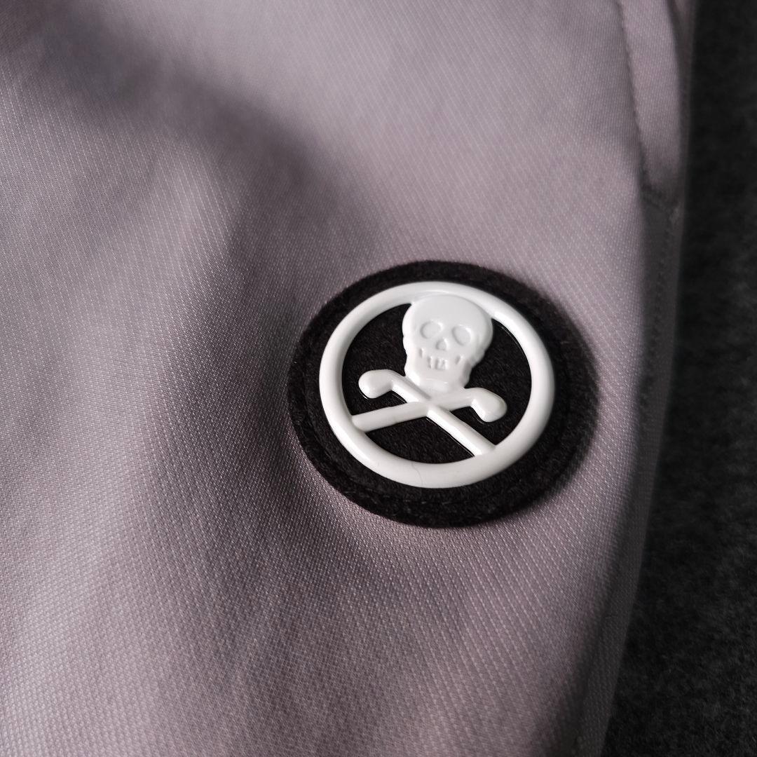 2023年 マークアンドロナ ストレッチゴルフパンツ L グレー スカル ロゴ