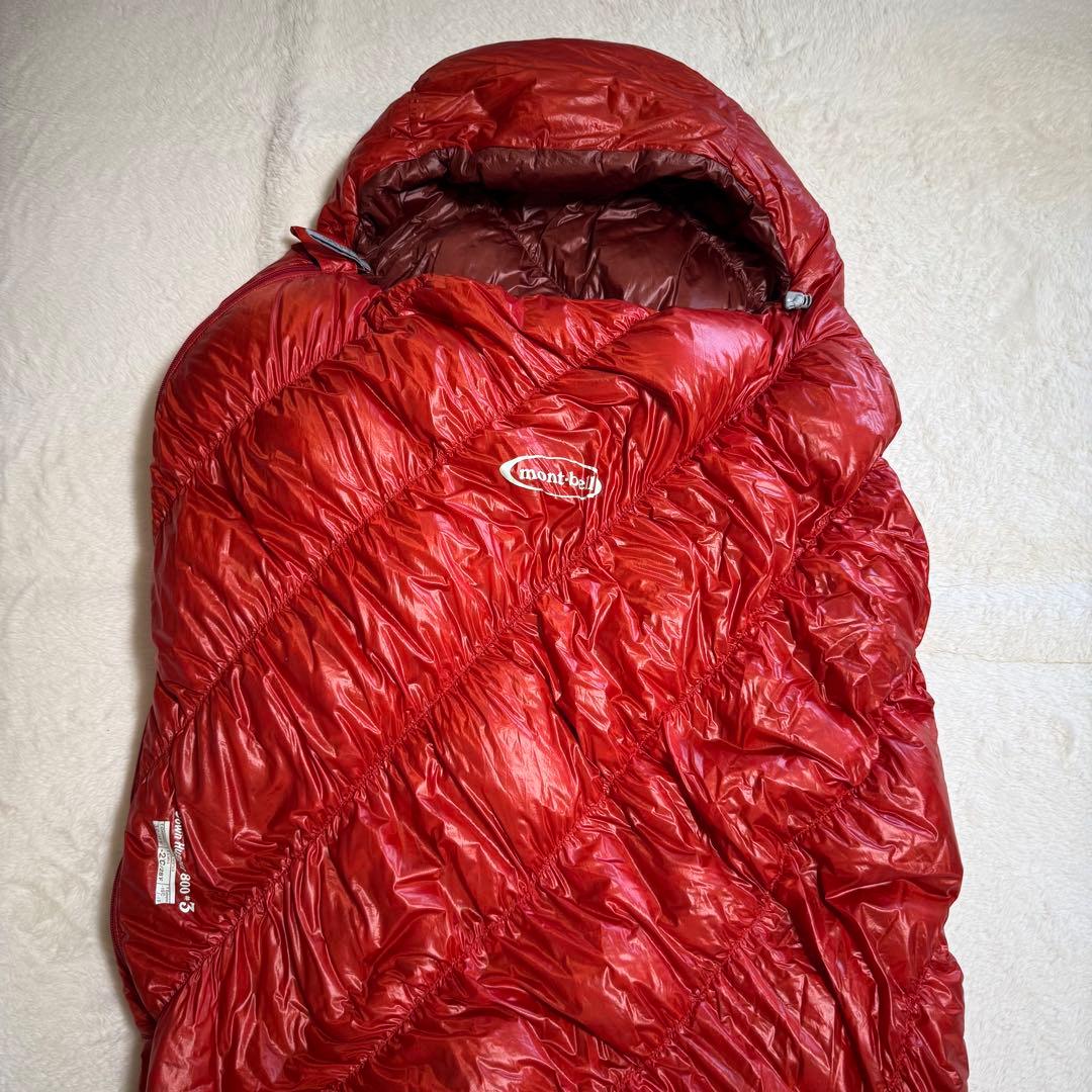 極美品モンベル800FP ダウンハガー800 #3 R/ZIP赤クリーニング済