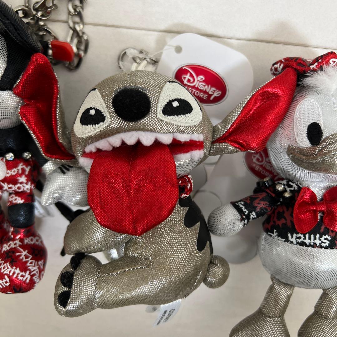 ミッキー・グーフィー・ドナルド・スティッチ ぬいぐるみキーチェーン　タグ付き
