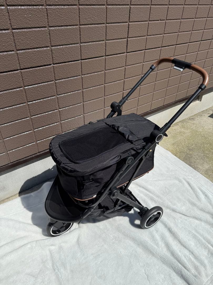 ①【美品】コンビ コムペット ルルテイル キャリー マウナロアブラック カート