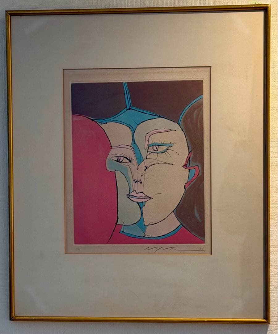 池田満寿夫「バイオリンの間」シルクスクリーン 版画 額装 現代美術 #129