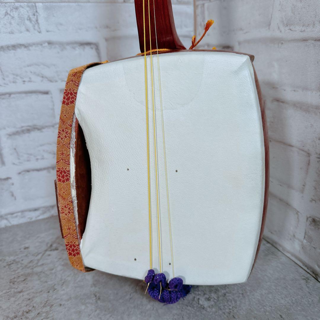 紫檀 子持ち綾杉 三味線 花梨 丸打胴 二本セット スタンド付　和楽器　現状品