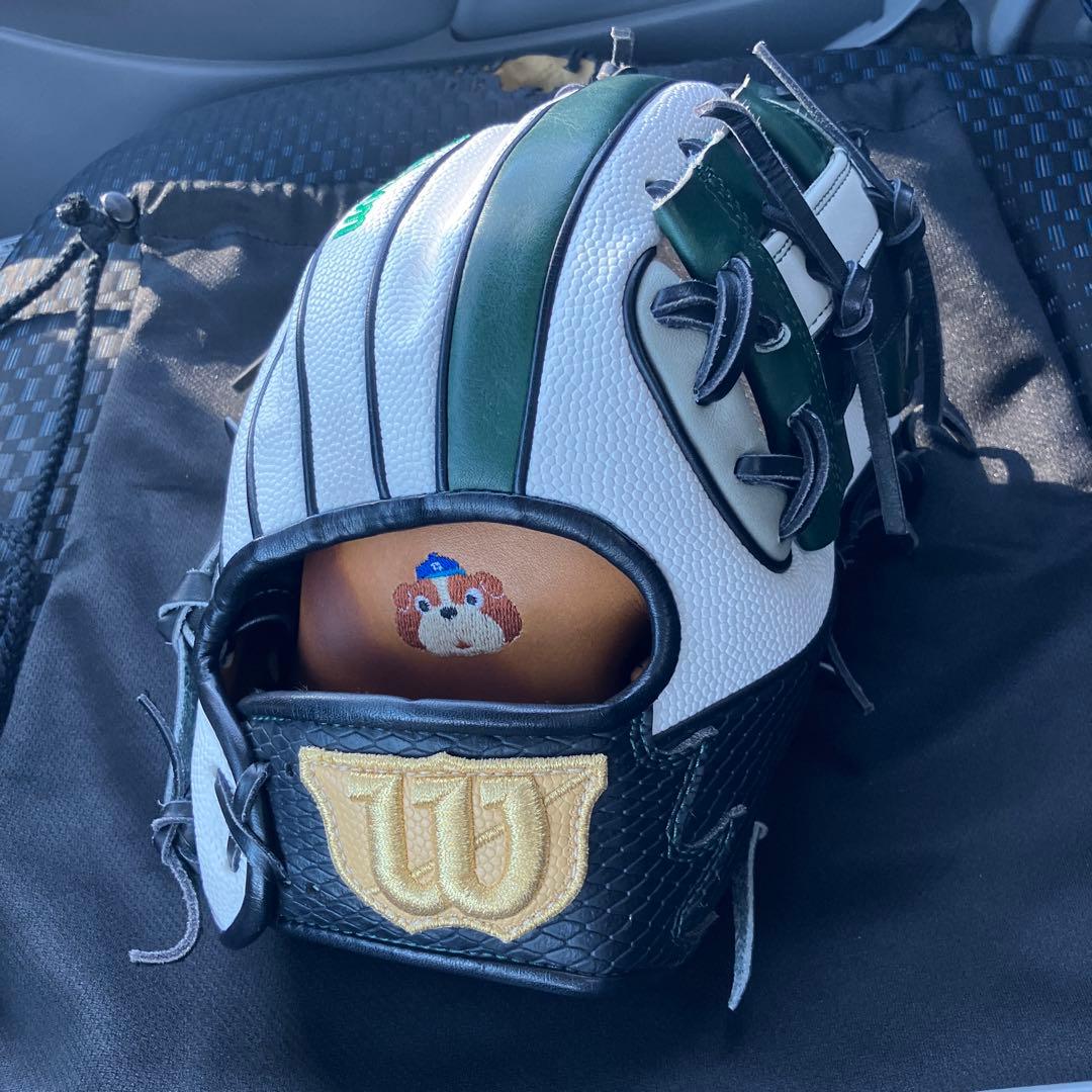 Wilson 軟式グローブ ホワイト/ブラック/グリーン