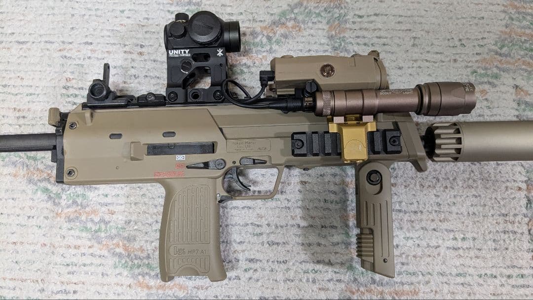 ゆうか旦那　MP7A1　ガスブローバック　タンカラー　Co2　外部ソース