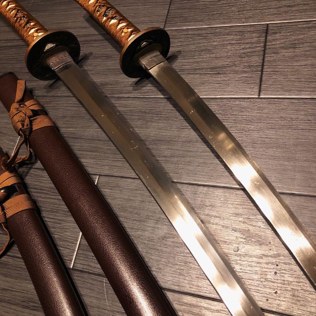 高級模造刀　茶拵え　脇差　大小2本セット 太刀　居合刀