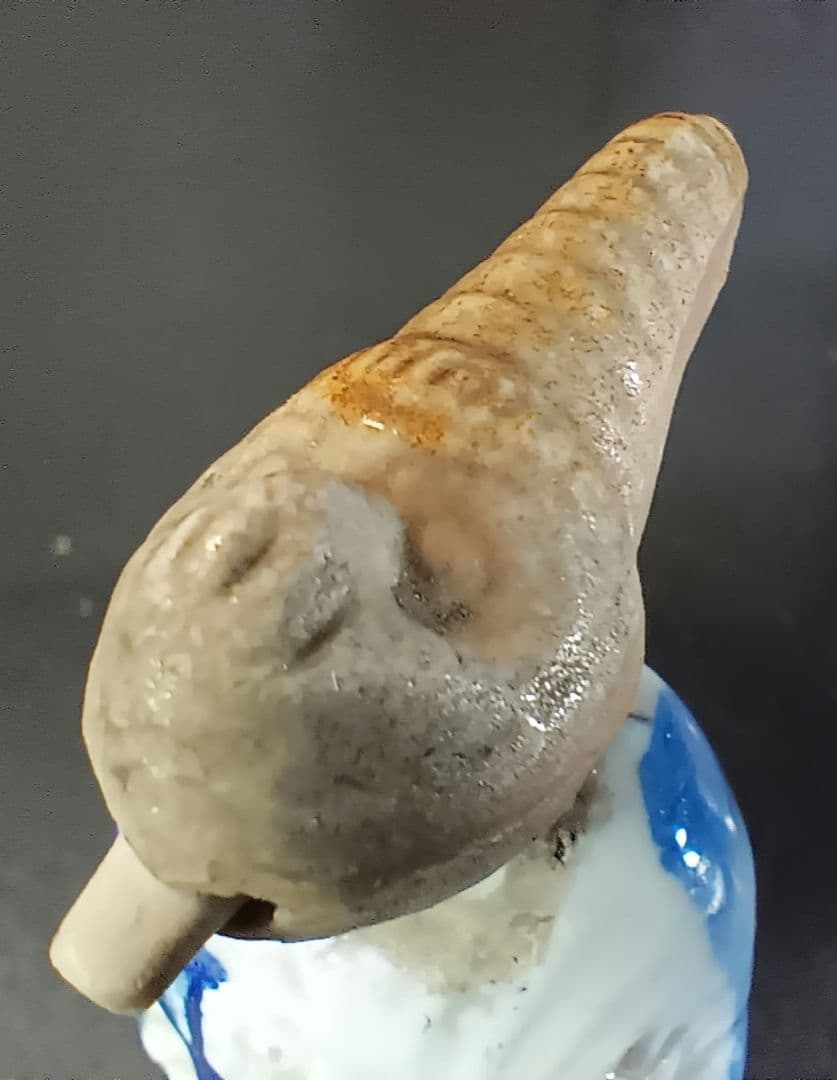 陶器 の 根付 「お猿の三番叟」からくり 首 舌が動く 江戸時代