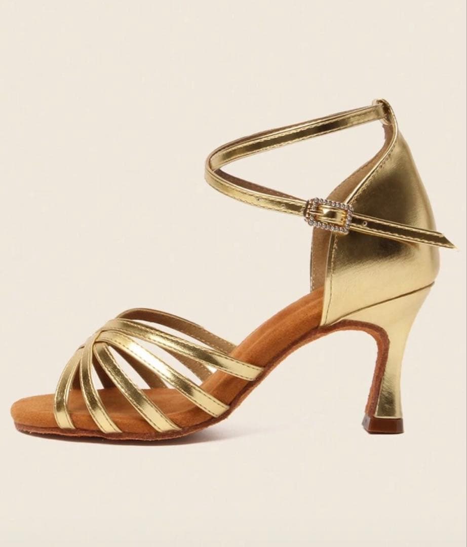 社交ダンス用 ゴールドダンスシューズ ダンスヒール