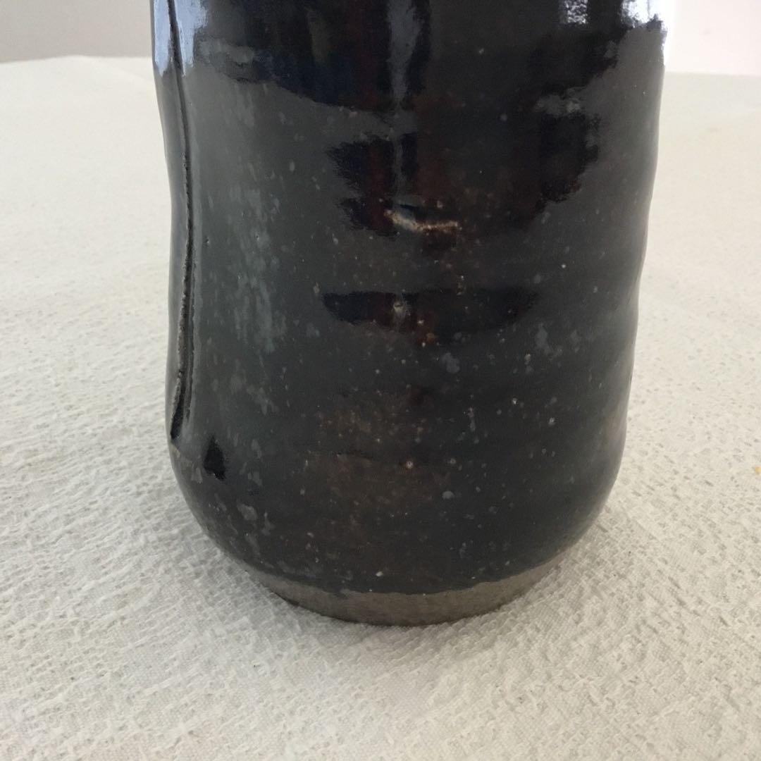 【唐津焼】今岳窯　溝上藻風　耳付き朝鮮唐津花入れ