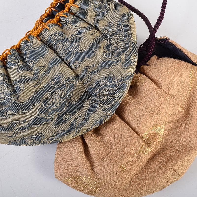 Gojyo 茶入　仕覆三点　啐啄斎極め箱　碌々斎書付二重箱　F　R7745