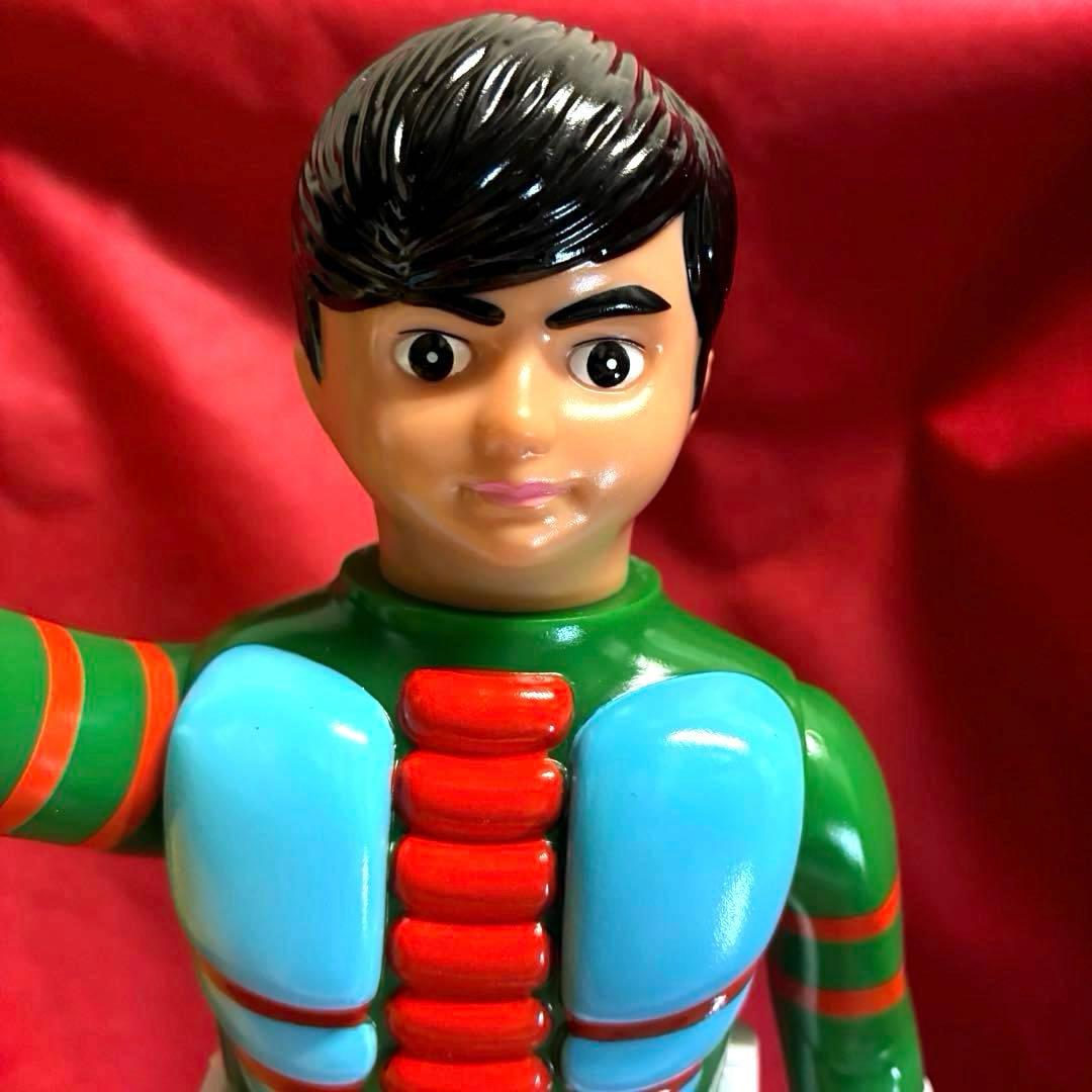 27cm！【昭和レトロ】■ 面取れ 仮面ライダーV3 ソフビ 美品