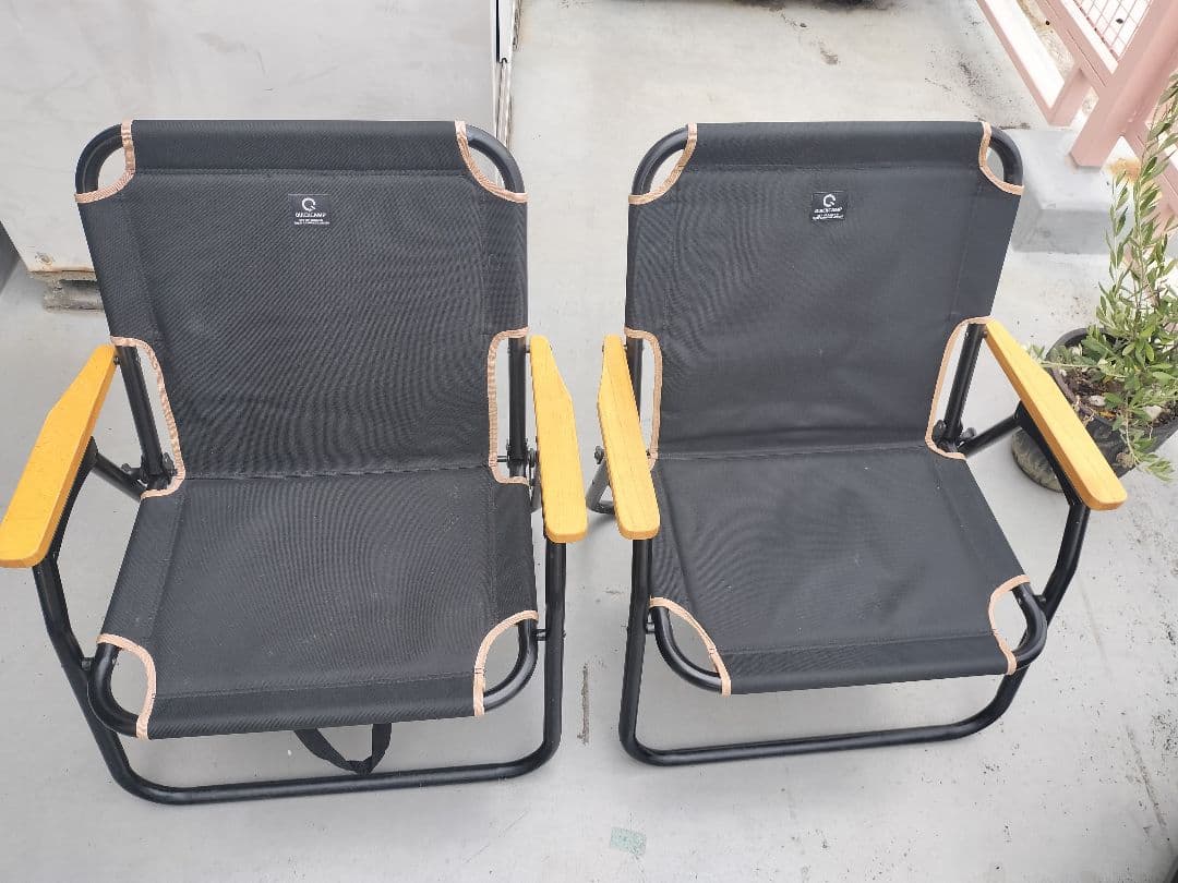 アウトドアチェア ブラック 2脚セット