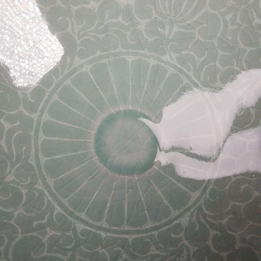 Ｔ９７７　茶碗　『高麗青磁茶碗』『青珍　梁命煥 作』　共箱　抹茶碗　茶道具