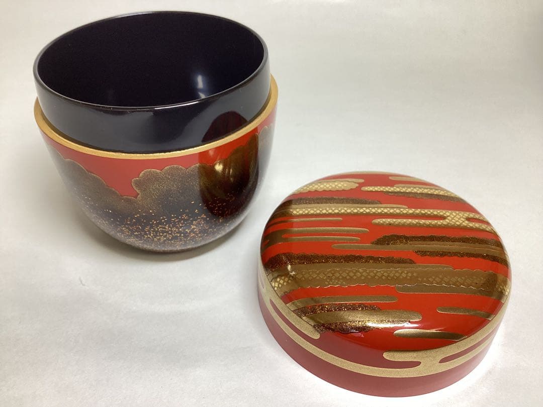 大棗 日の出かすみ 前端峰春 木箱入 茶道具 古物品