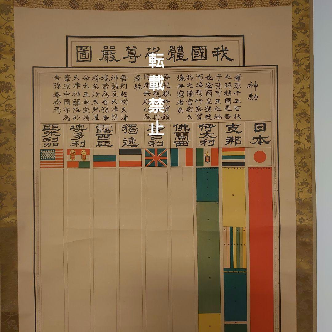 大日本帝国　神武天皇即位元年基準歴史図　大正3年　掛軸