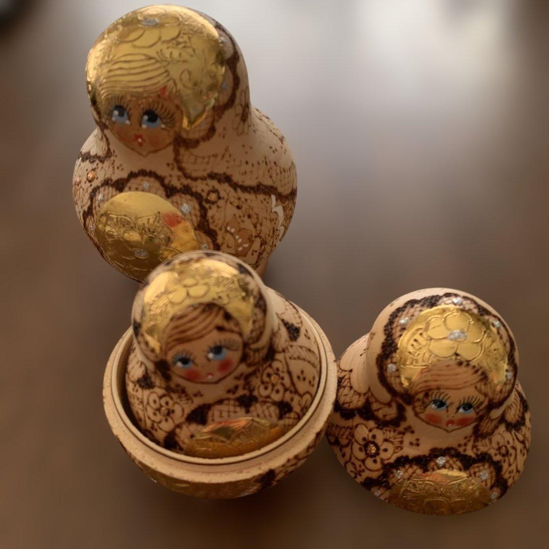 木製金彩使用⭐️マトリョーシカ⭐️全8体⭐️超美品