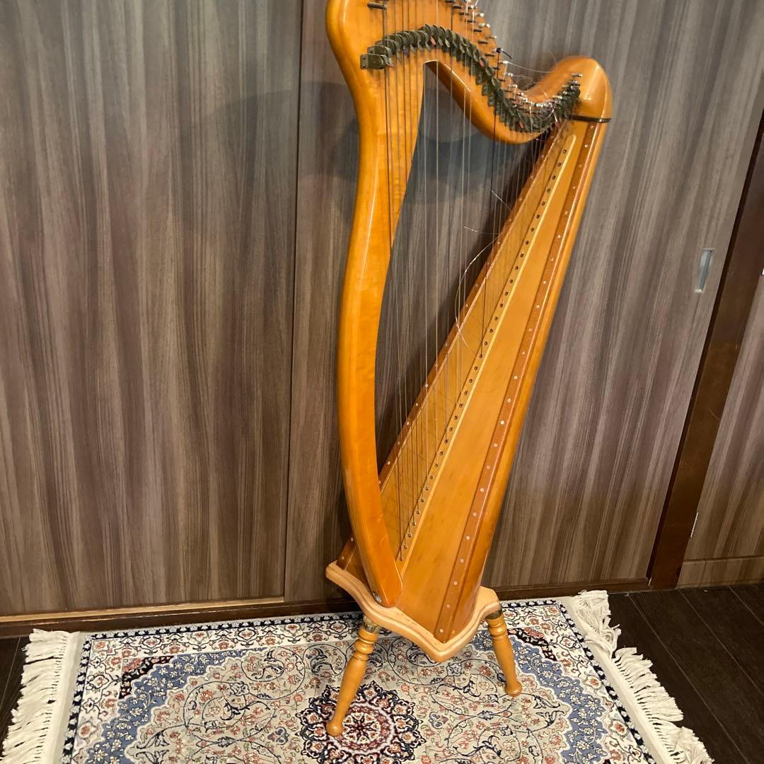 アイリッシュハープ　AOYAMA HARP 　飴色　チューニングトレーナー