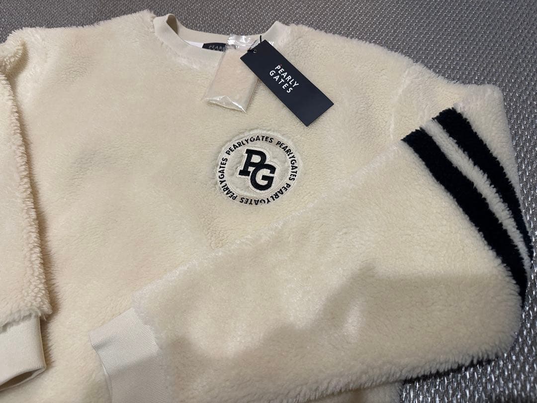 パーリーゲイツ　ボアトップス　もこもこ　新品　ホワイト　サイズ1 最新作
