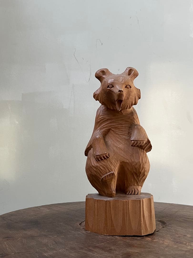 70'sロシア民藝　木彫り熊／ヴィンテージ木彫熊 郷土玩具 農民美術 アイヌ民芸